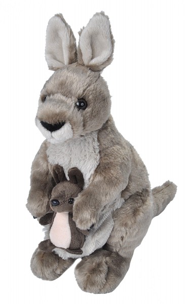 Wild Republic 10935 Känguruh mit Baby ca. 30cm Plüsch mit Öko-Füllung