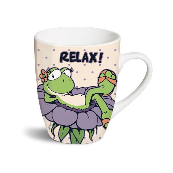 Nici 35687 Porzellantasse Relax! Froschmädchen Green Lilly Kaffeetasse Teetasse