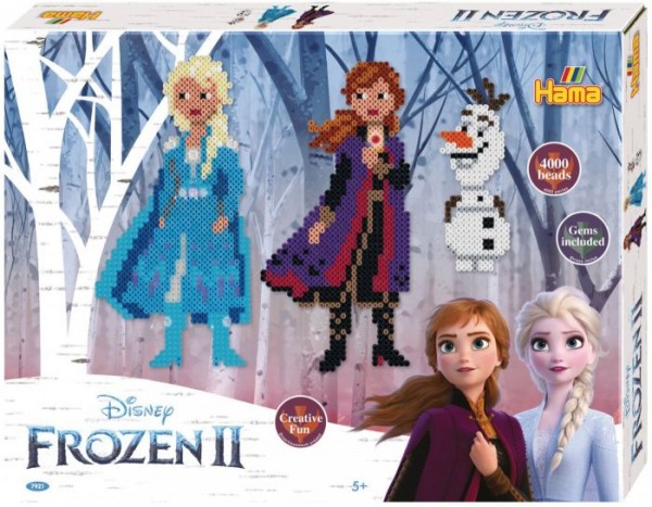 Hama 7921 Disney Frozen 2 Bügelperlen Spielset 4000 Perlen & Charms Geschenkset