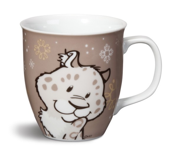Nici 36106 Tasse Schneeleopard Junge 9,5x10cm Porzellan Kaffeetasse snowdreams
