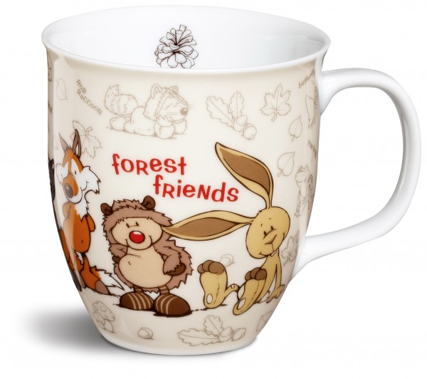 Nici 32608 Porzellan-Tasse Fuchs, Igel, Hase Forest Friends Kaffeetasse Teetasse
