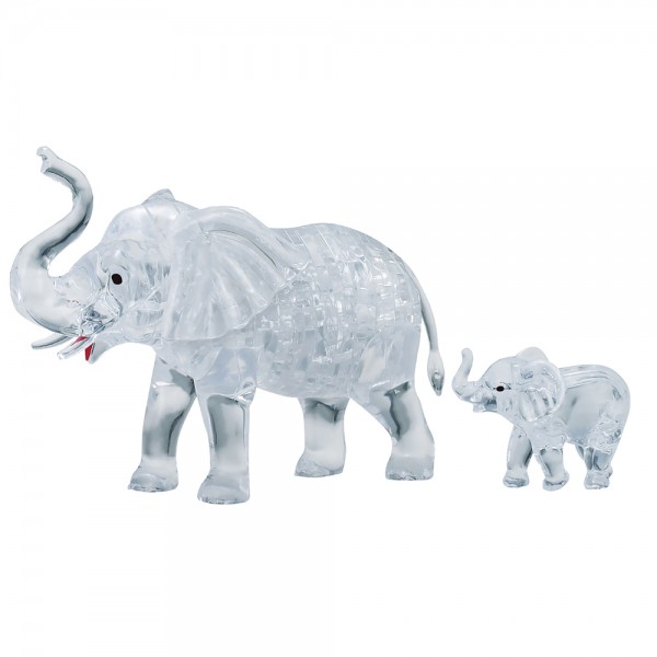 Crystal Puzzle 3D - Elefantenpaar mit Baby 46 Teile ca. 10cm 59176