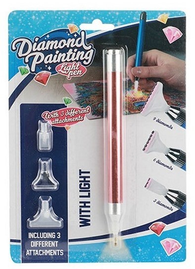 Diamond Painting Light Pen - Stift mit Beleuchtung & 3 Aufsätzen 26692Z - kupfer