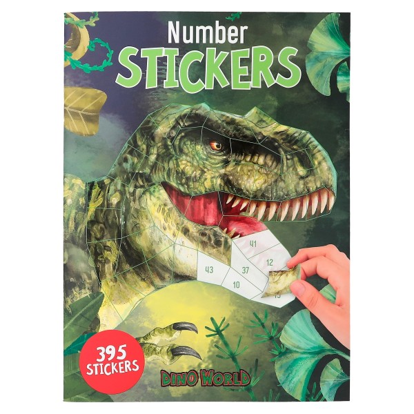 Depesche 12487 Dino World Number Sticker Stickern nach Zahlen Stickerbuch