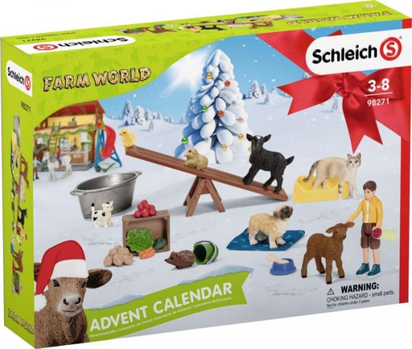 Adventskalender Schleich Farm World mit Tierchen, 1 Figur und Zubehör