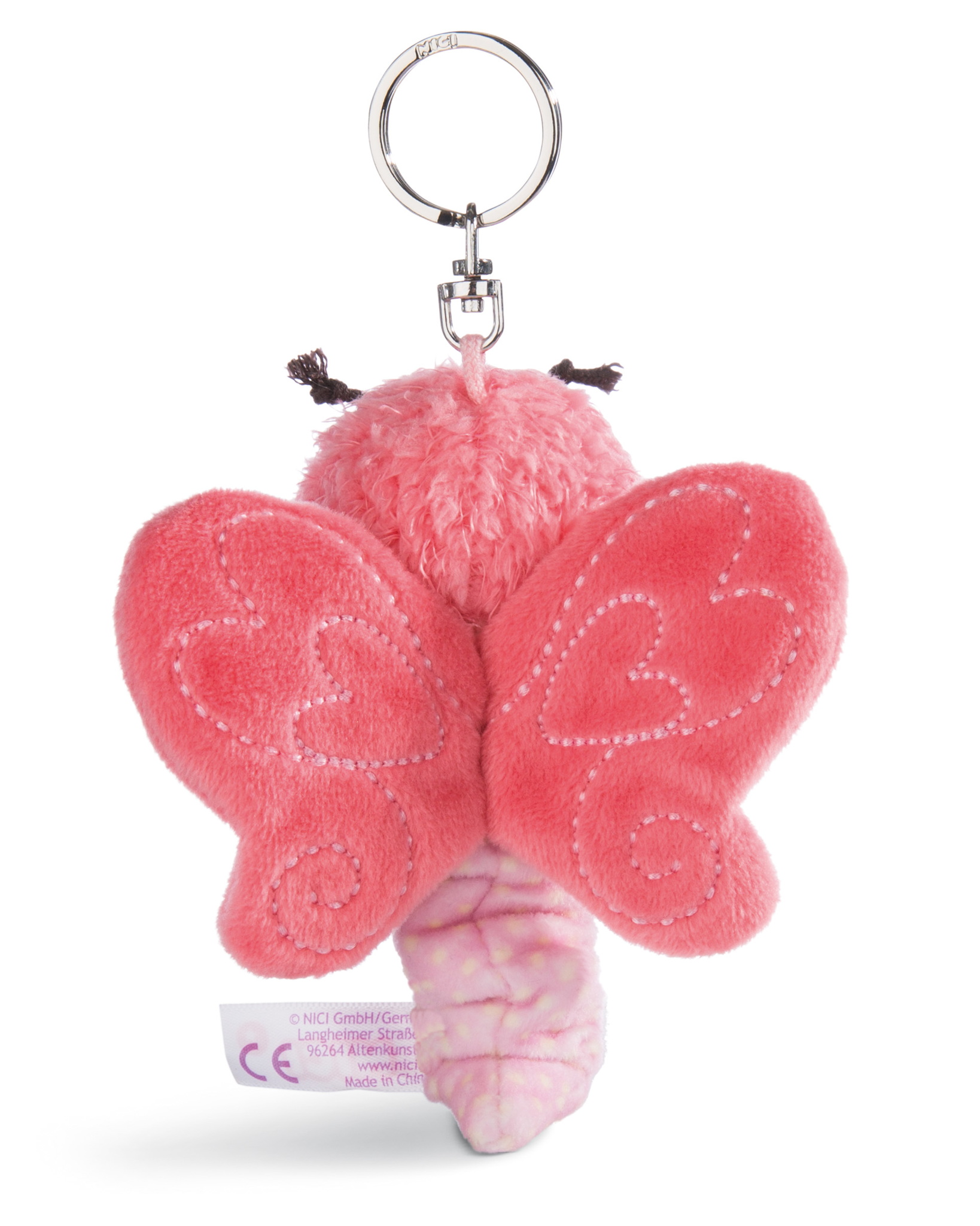 Nici 44968 Schlüsselanhänger Schmetterling ca 10cm Plüsch Hello Spring rosa 