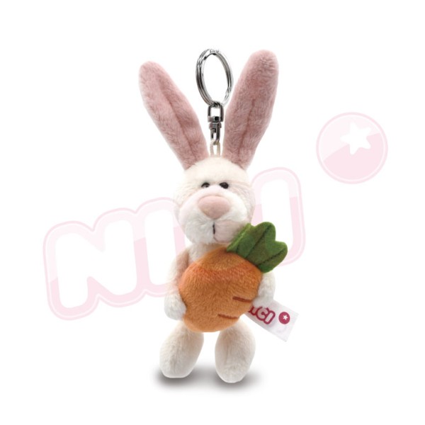 Nici 90347 Schlüsselanhänger Hase mit Karotte ca 10cm Plüsch Taiwan Limited