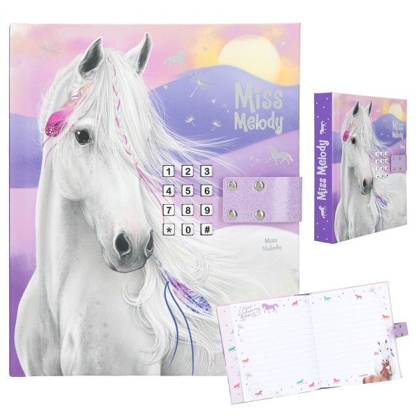 Depesche 12052 Pferd Miss Melody Tagebuch Code und Sound lila mit weißem Pferd