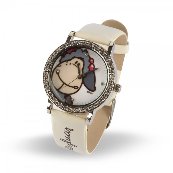Nici 11232 Armbanduhr Jolly Mäh Schaf Jolly Lucy mit Steinchen in Geschenkdose