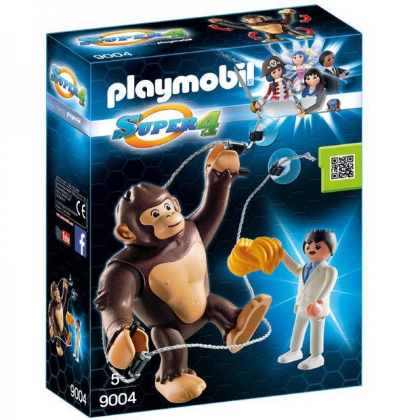 Playmobil 9004 Super 4 Riesenaffe Gonk mit Kletterfunktion Spielset 5+