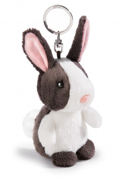 Nici 41117 Schlüsselanhänger Hase schwarz-weiß Haustier ca 10cm Plüsch