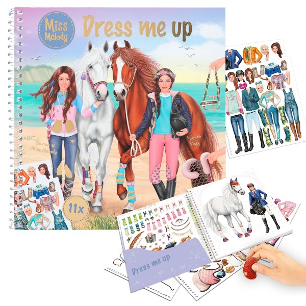 Depesche 12287 Pferd Miss Melody Dress Me Up Sticker- und Malbuch Kretivbuch