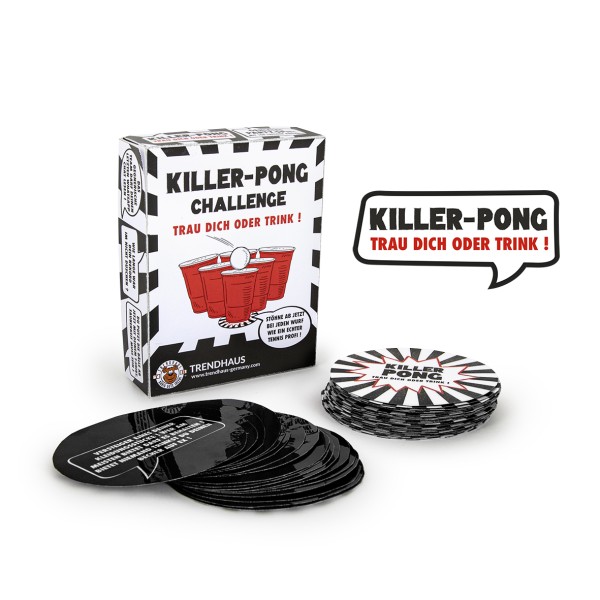 Trendhaus 955968 PARTY lustiges Trinkspiel "Killer-Pong Challenge" 100-teilig