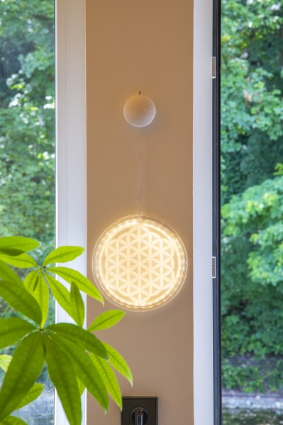 Berk L-300 LED Licht Blume des Lebens Stimmungslicht warmweiß z. Aufhängen Ø21cm