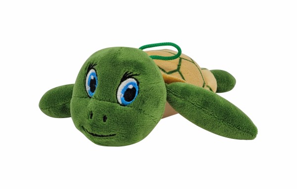Schildkröte grün mit aufgestickten Augen und Loop 15cm Plüsch Kuscheltier (2750)