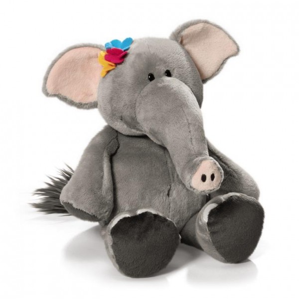 Nici 36603 Elefant Elefantendame Priscilla mit Blüte 25cm Plüsch Schlenker