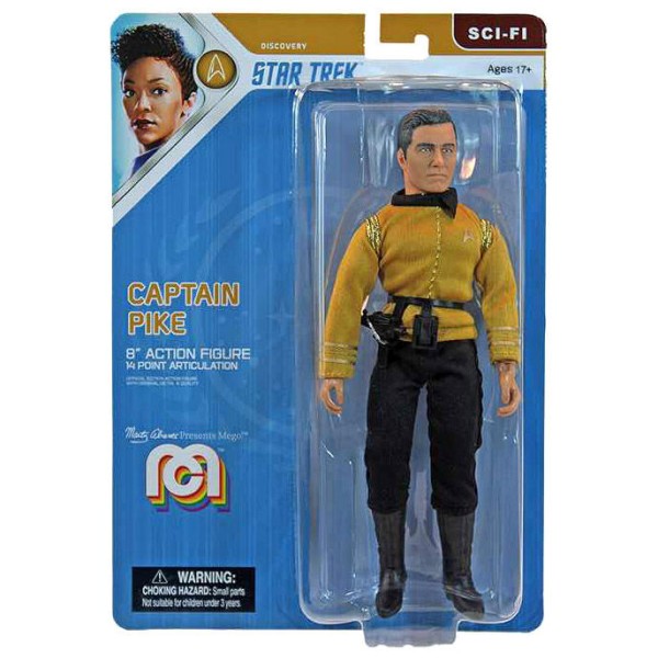 MEGO Star Trek Captain Pike bewegliche Figur 20cm Actionfigur mit Zubehör