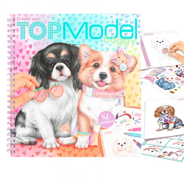 Depesche 12164 Create your TOPModel Doggy Malbuch Kreativbuch Hunde + Sticker