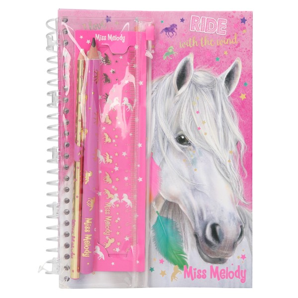 Depesche 8942 Pferd Miss Melody Notizbuch & Schreibset rosa Ride with the Wind