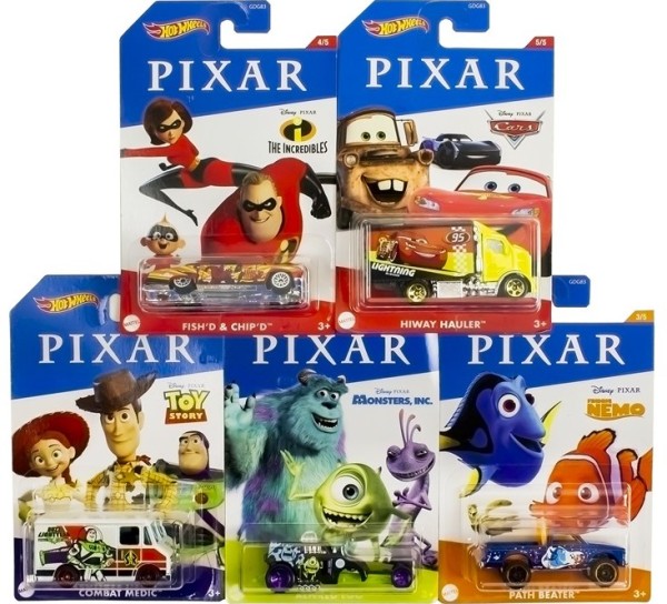 Hot Wheels Disney Pixar Edition - Alle 5 Fahrzeuge 1:64 GDG83