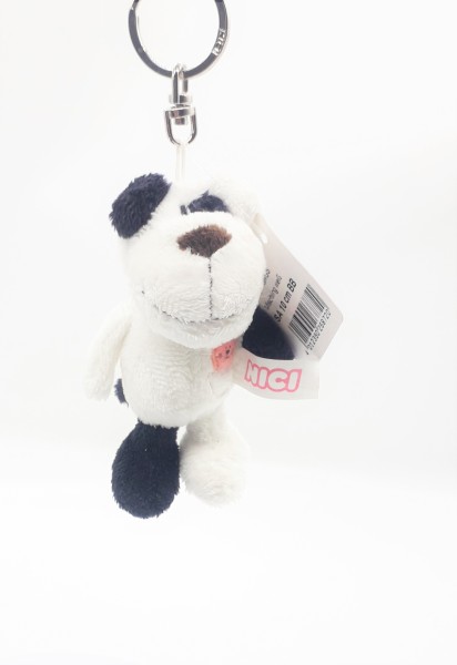 Nici 26872 Schlüsselanhänger Hund Mischling schwarz / weiß ca 10cm Plüsch