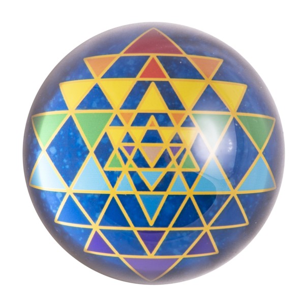 Berk EN-560 Kristallobjekt Sri Yantra Schutzsymbol 3,8cm Schwingungssymbol ø 8cm