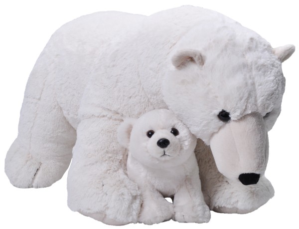 Wild Republic 24098 Jumbo Eisbär mit Baby Polar ca 76cm Plüsch