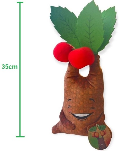 Apfelbaum lachend Plüsch Figur ca. 35cm mit Früchten und Blättern