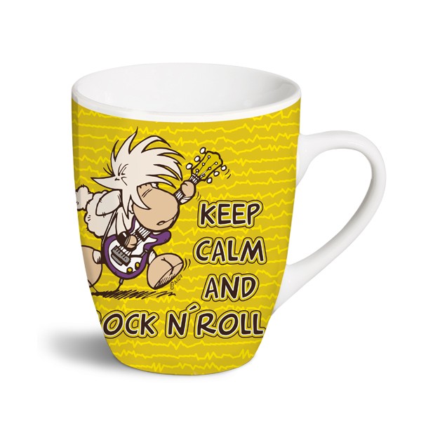 Nici 41769 Porzellantasse Schaf Keep calm and rock n roll Kaffeetasse Teetasse