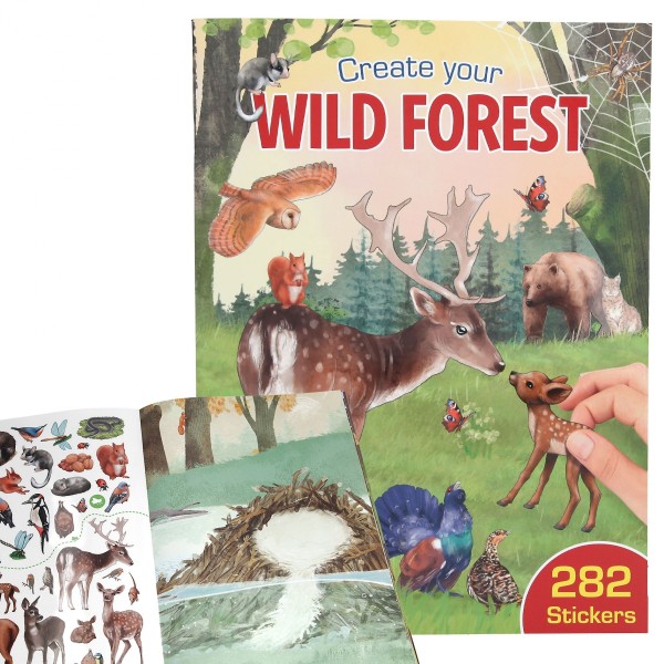 Depesche 11914 Create your Wild Forest Mal- und Stickerbuch Waldtiere Natur