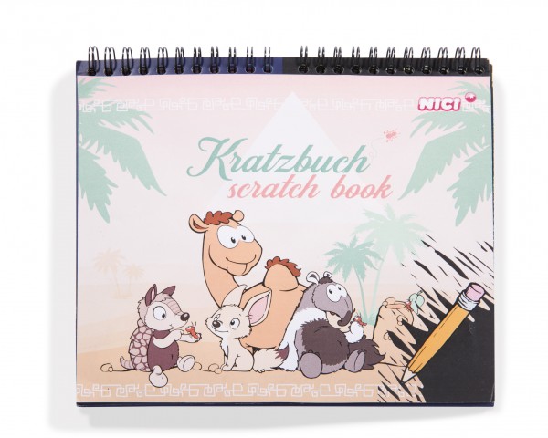 Nici 45278 Kratzbuch Scratch Book Wild Friends Ameisenbär Wüstenfuchs Gürteltier