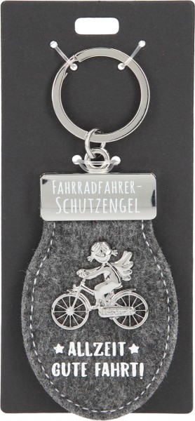 Depesche 11348 Schutzengel Schlüsselanhänger aus Filz 010 Fahrradfahrer grau