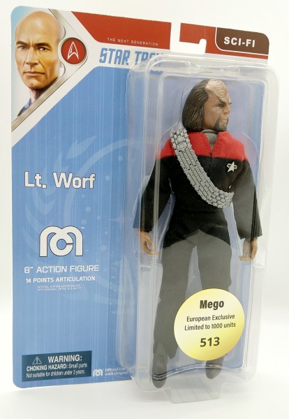 MEGO Star Trek Next Generation Lt. Worf bewegliche Actionfigur 20cm Limitiert