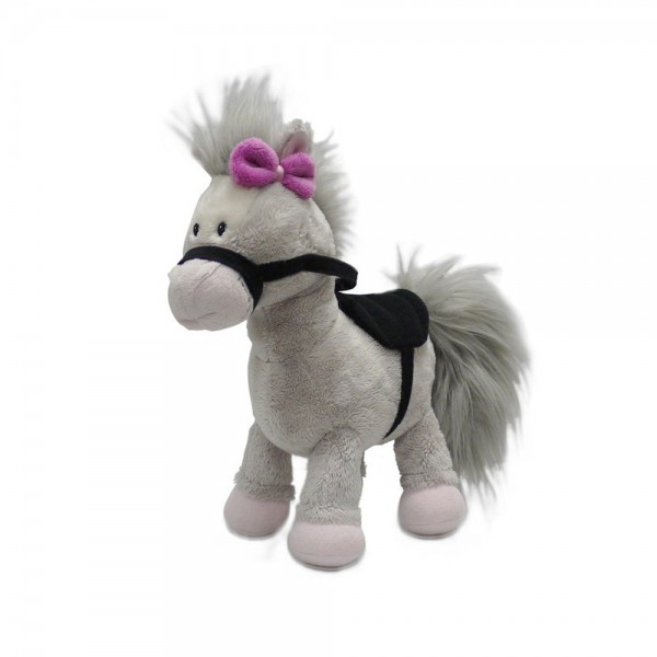 Nici 88027 graues Pferd Pony mit rosa Schleife stehend ca 35cm Plüsch Kuscheltier