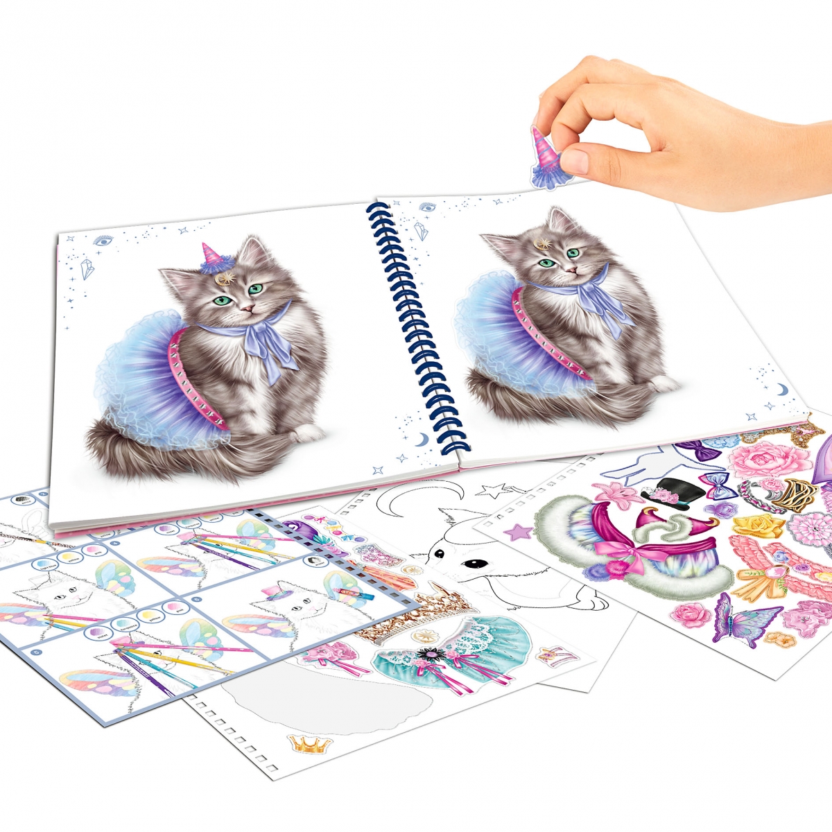 Depesche 11663 TOPModel Malbuch MOONLIGHT Katze Mystery Kreativbuch June & Malia 