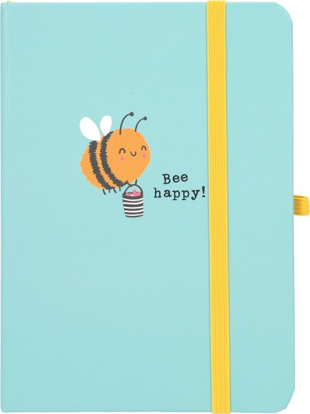 Depesche 11629_023 Notizbuch liniert Bee happy! Biene mit Honigtopf