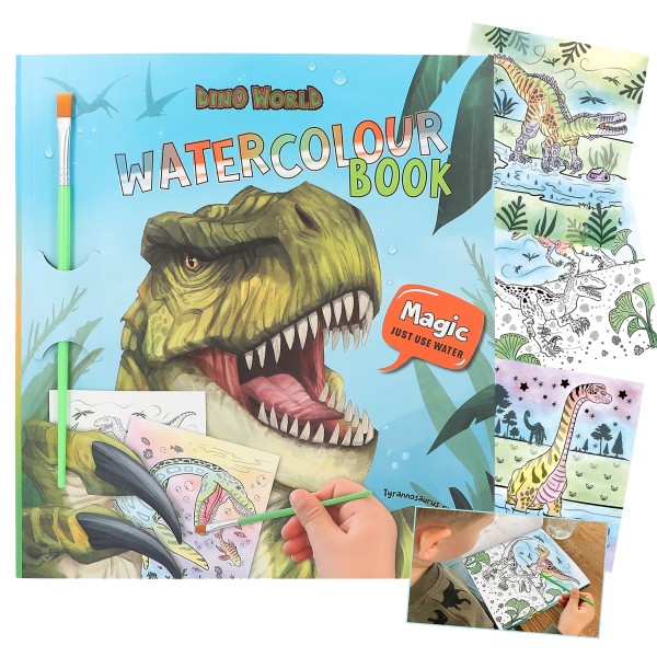 Depesche 12578 Dino World Watercolour Book Wassermalbuch Dinosaurier Kreativbuch