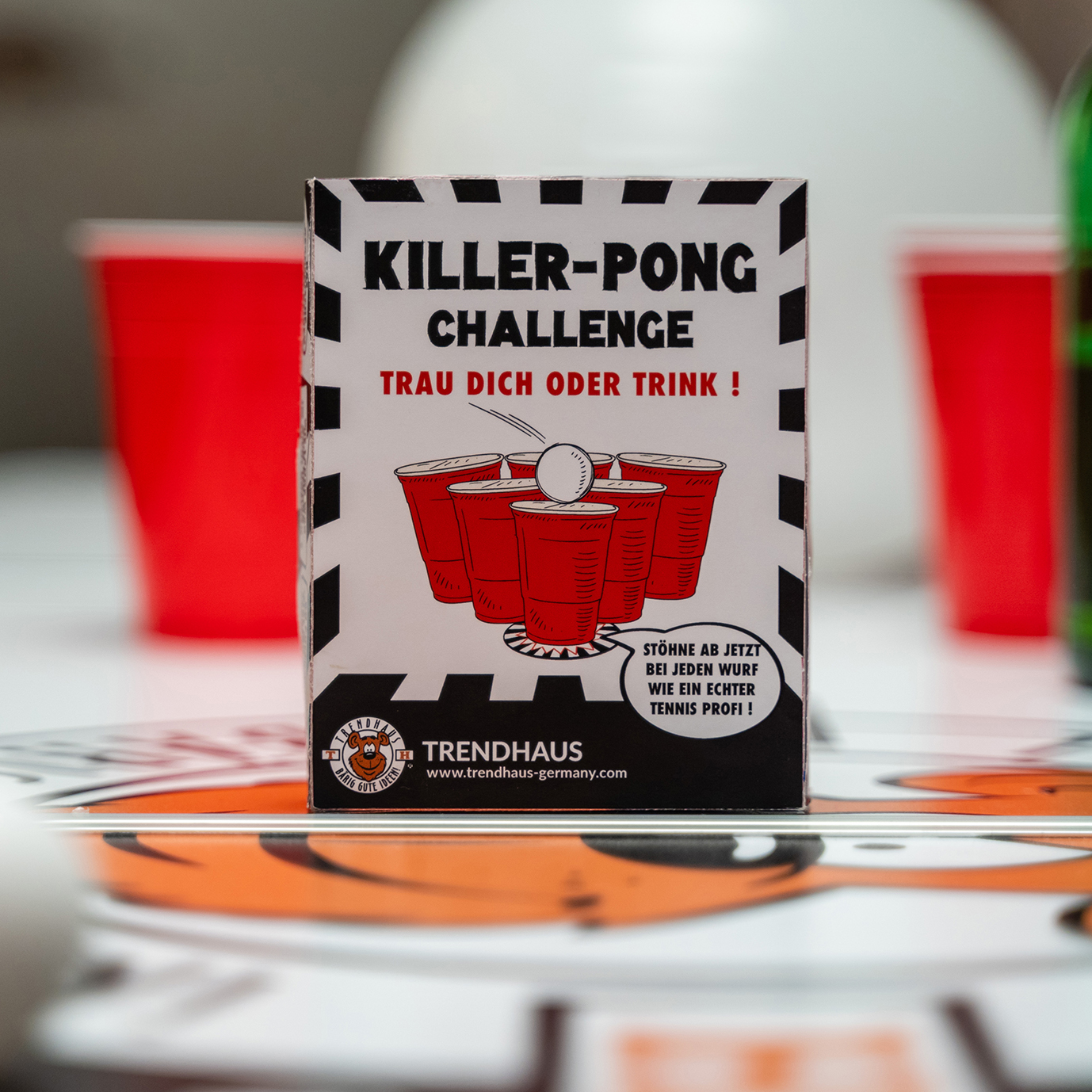 Trendhaus 955968 PARTY lustiges Trinkspiel "Killer-Pong Challenge" 100-teilig 